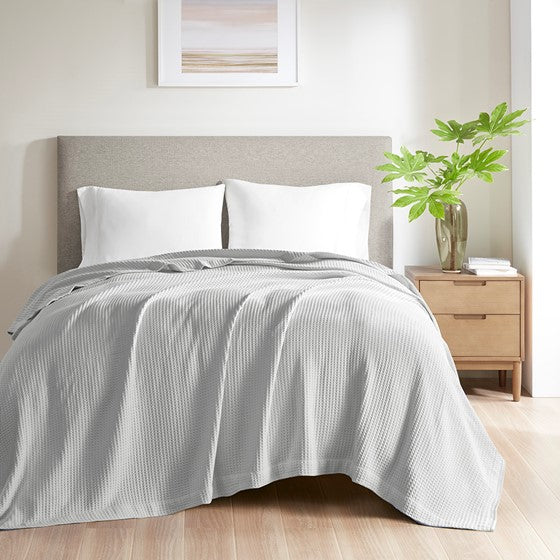 Shop Cotton Blanket Grey Comforters Blankets CasaOne