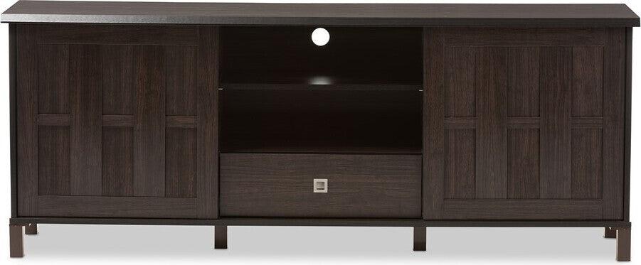 Shop Baxton Studio Beasley 70 Inch Dark Brown TV Cabinet with 2