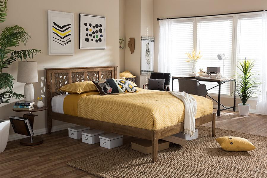 Shop Marana King Size Platform Bed Rustic Natural Oak Beds CasaOne