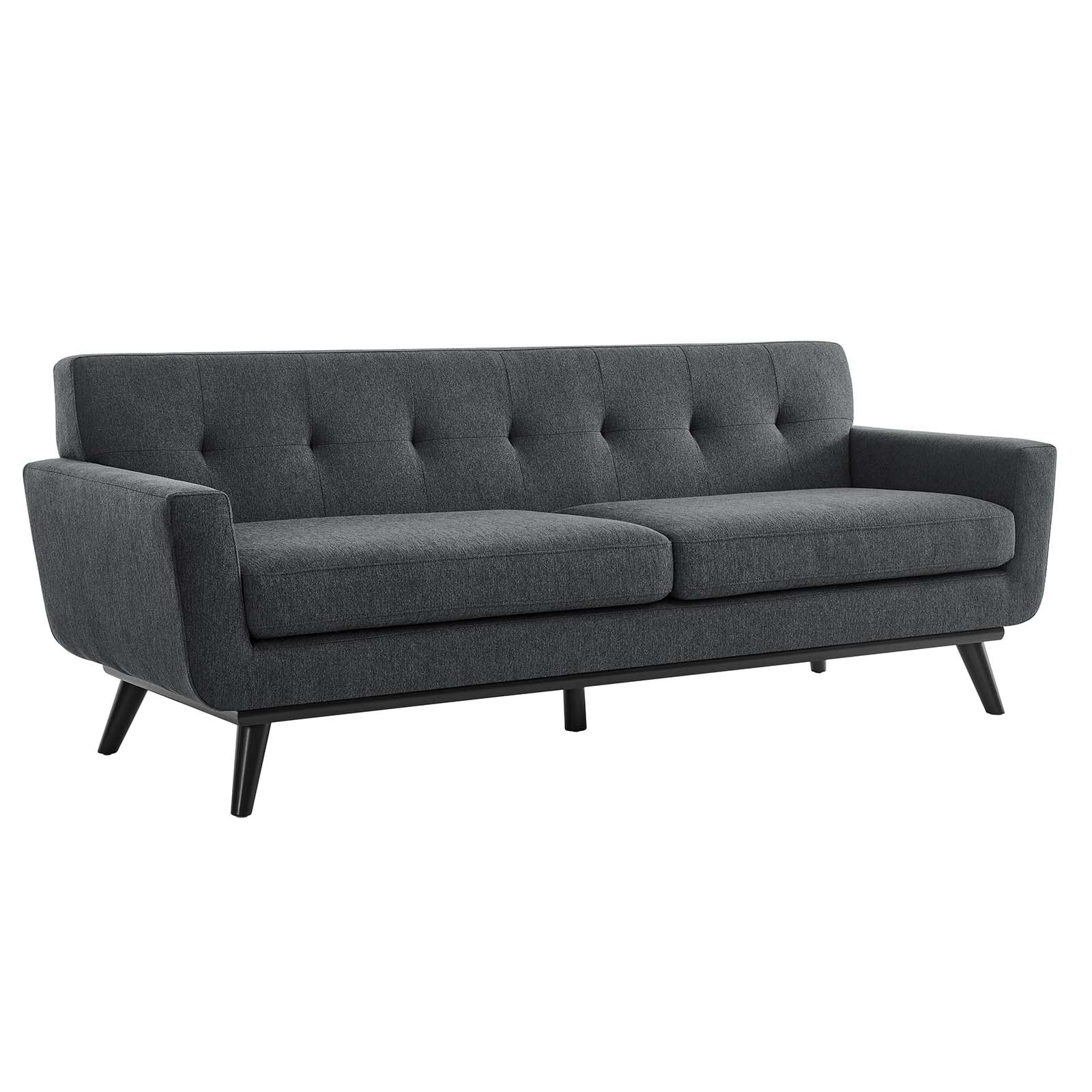 IRVINE 2 Seater Sofa in Cotton Fabric - SFA003 In Charcoal By Q Interior