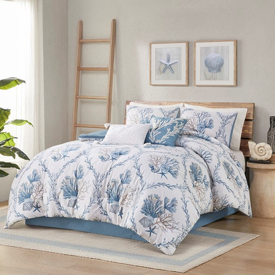 Shop 6 Piece Oversized Cotton Comforter Set with Throw Pillows