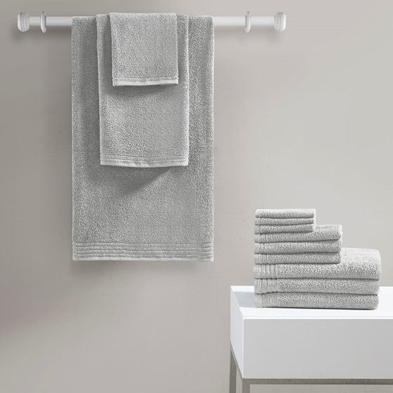 Cotton Tencel Blend Antimicrobial 6 Piece Towel Set Grey