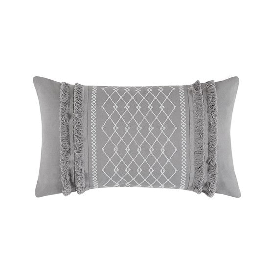 INK+IVY Kiran Embroidered Oblong Pillow in Blue