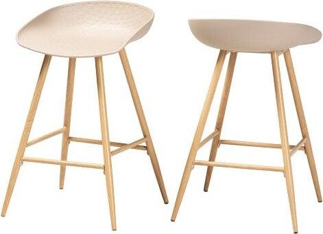 Shop Baxton Studio Millani Beige Linen Modern Lounge Stool