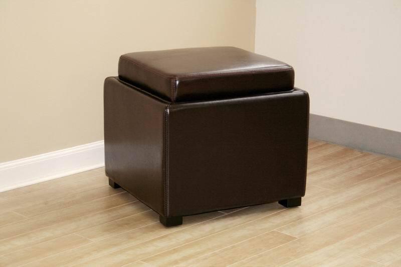 Shop Baxton Studio Black Full Leather Storage Cube Ottoman