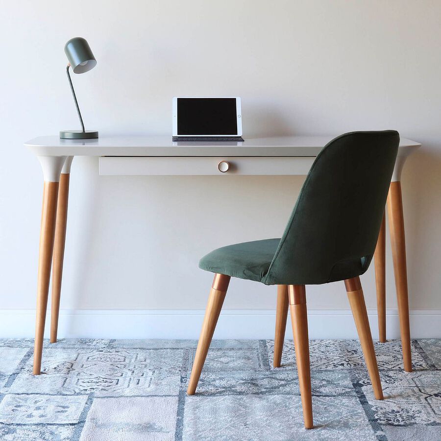 Shop Tabitha Solid Wood Desk with 1 Drawer and turned legs Natural, Desks