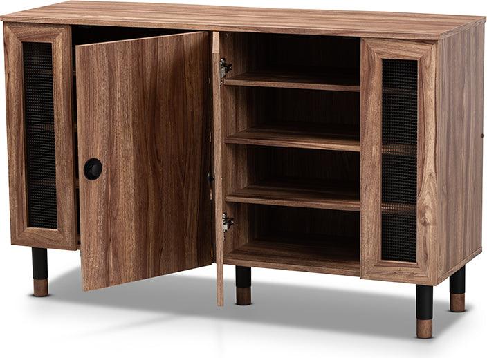 Baros 2 Door Oak Wood Shoe Cabinet