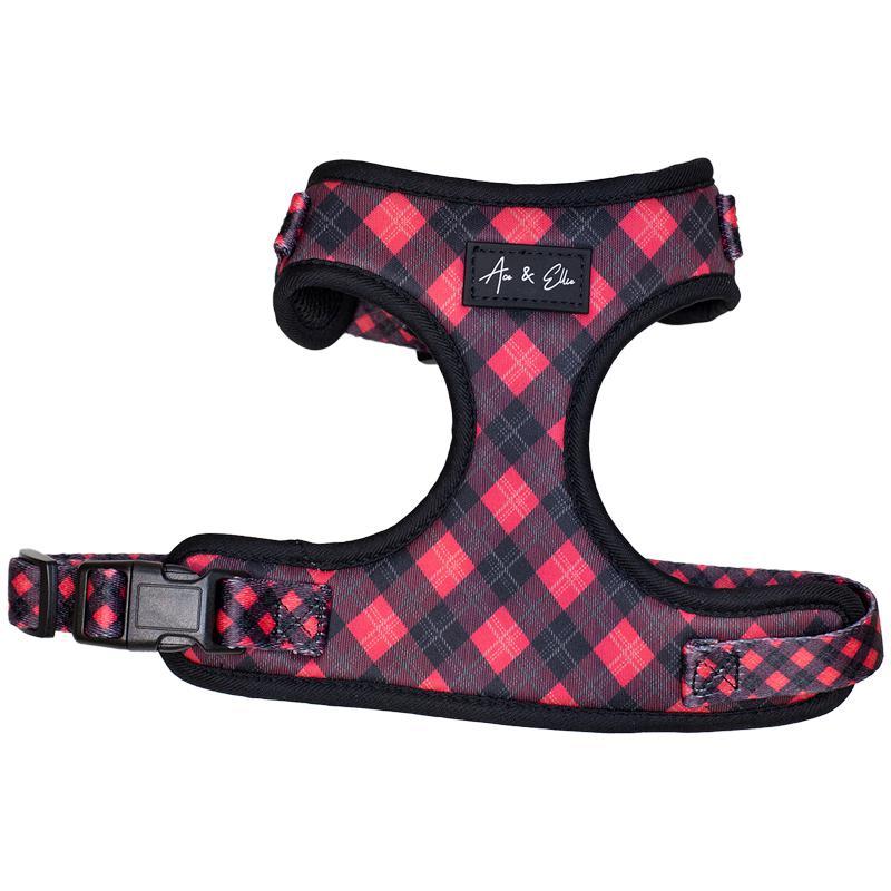 plaid dog harness vest