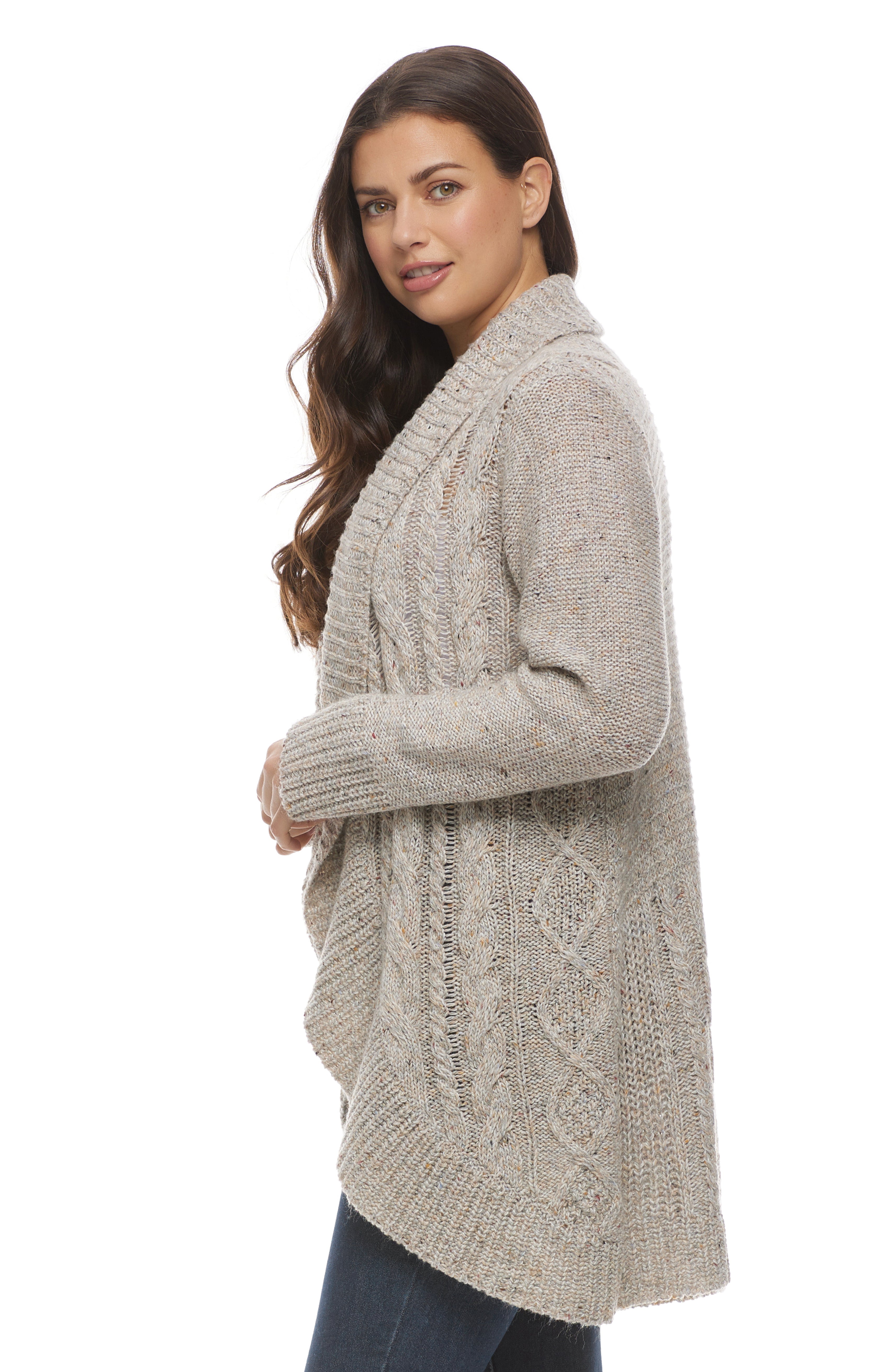 French Dressing Cascading Cable Knit Cardigan