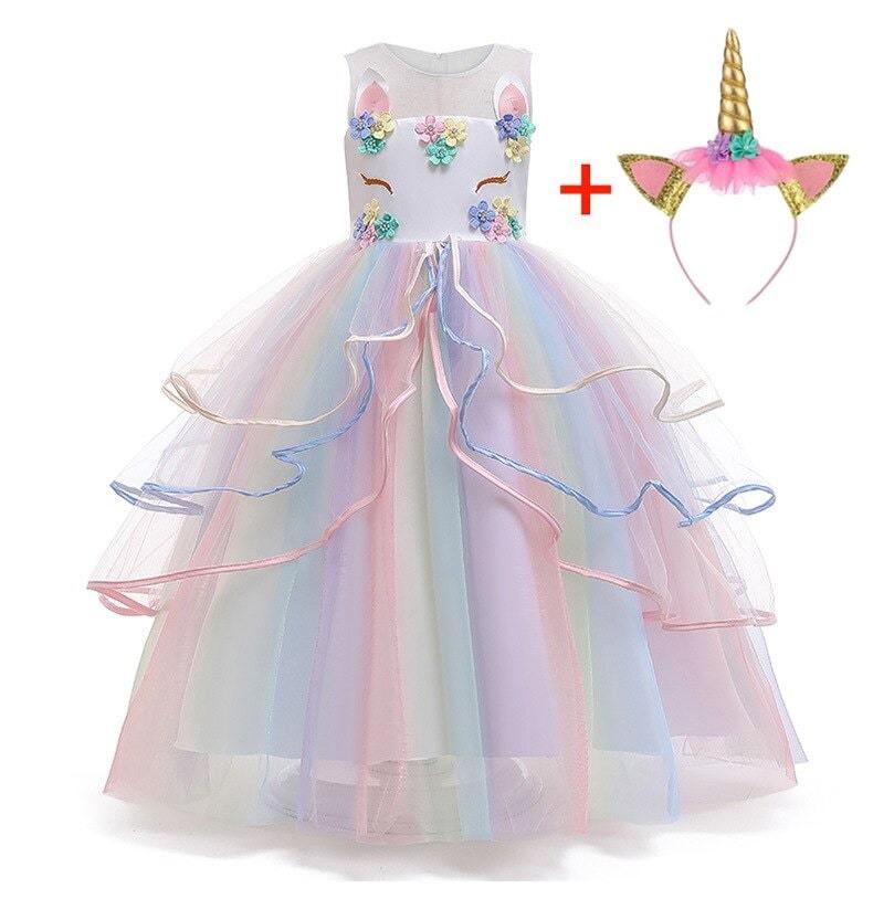 Robe de Unicorn, Robe de licorne, Robe de princesse fille