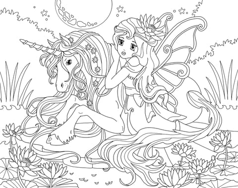 Dessin gratuit à imprimer Coloriage Licorne et fleurs