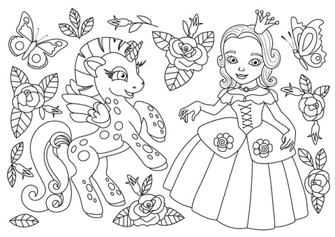 Coloriage Licorne Princesse