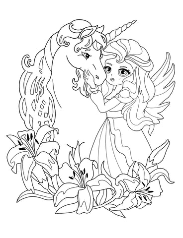 Coloriage Licorne Princesse Fée