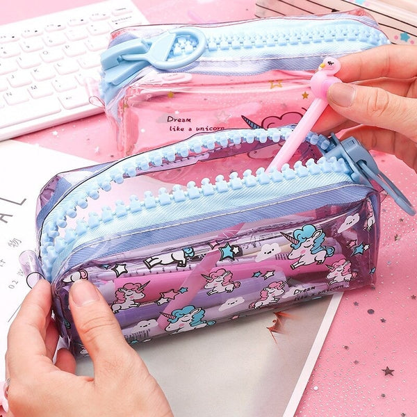 trousse licorne transparente