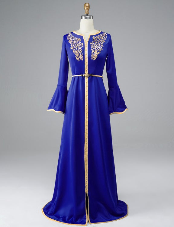 Dressself Robe de Soirée Femmes Robe Verte Longue Marocaine&Caftan Moderne Simple Robe Orientale ...