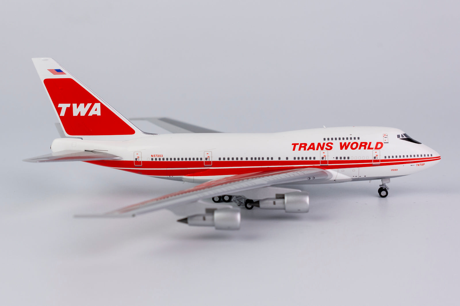 織り柄チェック Inflight 1/200 トランスワールド航空 B747-100