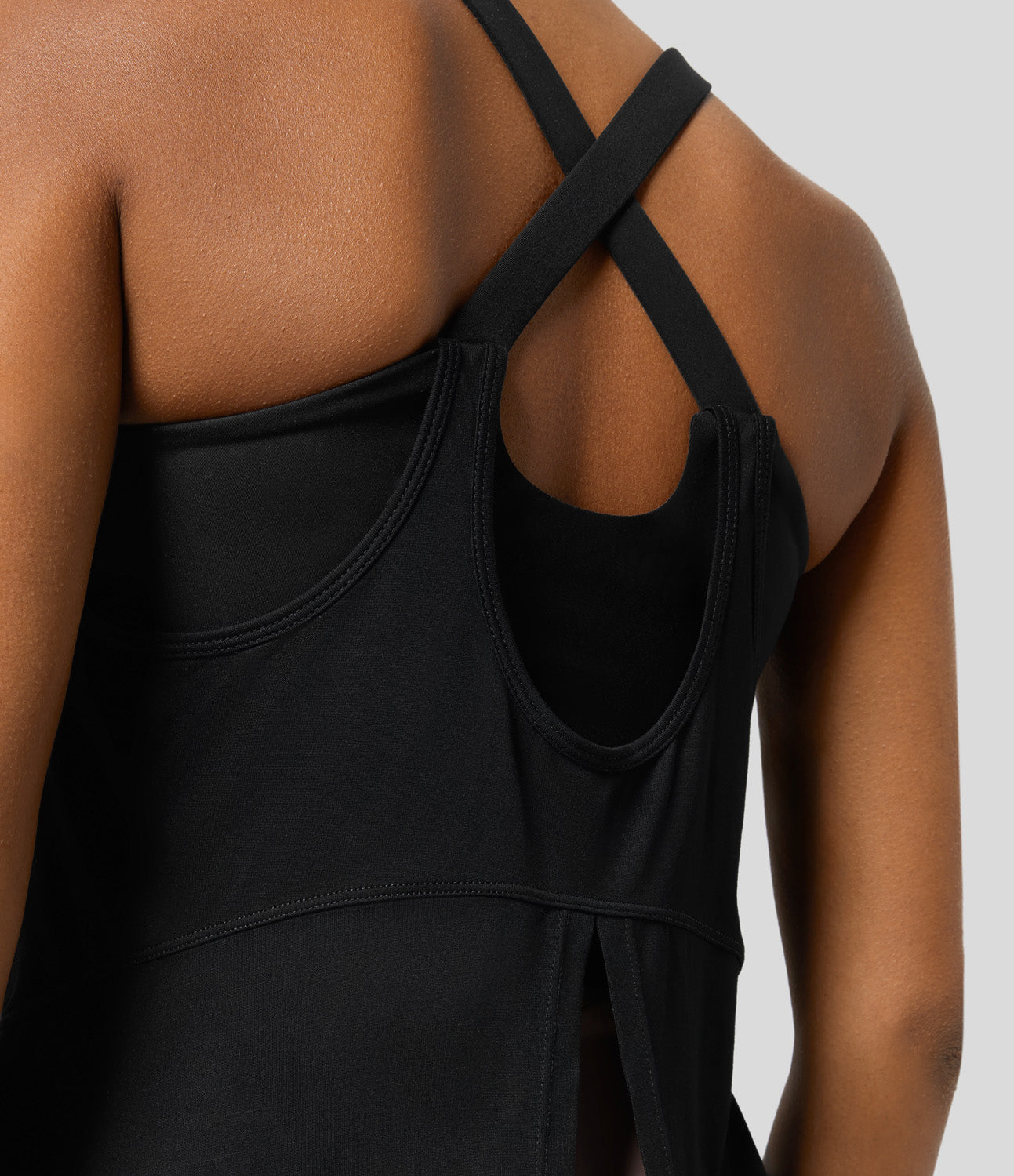 

Halara Backless Crisscross Split Knot High Low 2-in-1 Yoga Tank Top Tank Top - Black -  golf tops halter top tunic tops sleeveless tops