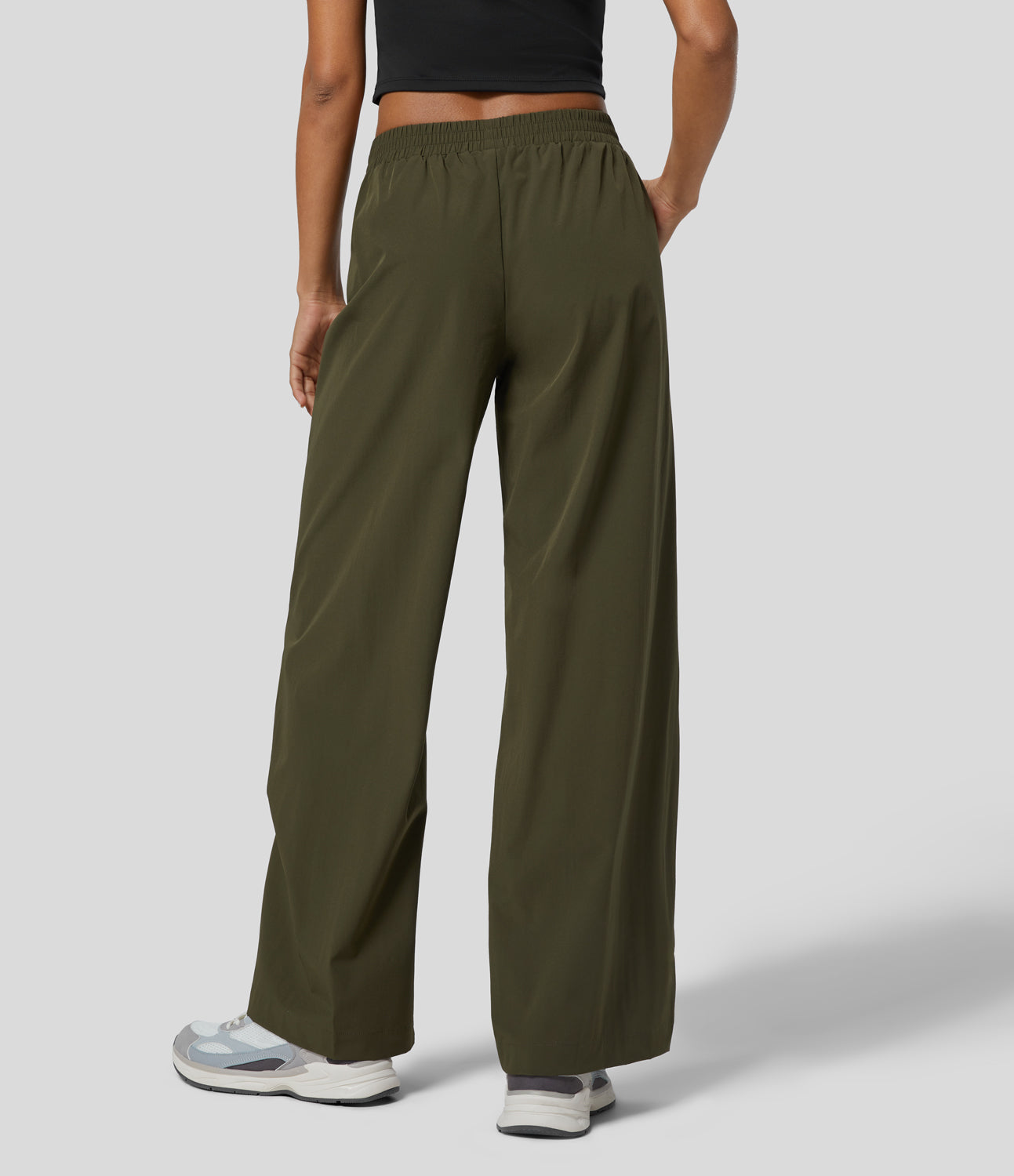 

Halara Low Rise Side Pocket Adjustable Drawcord Casual Pants - Twilight Green
