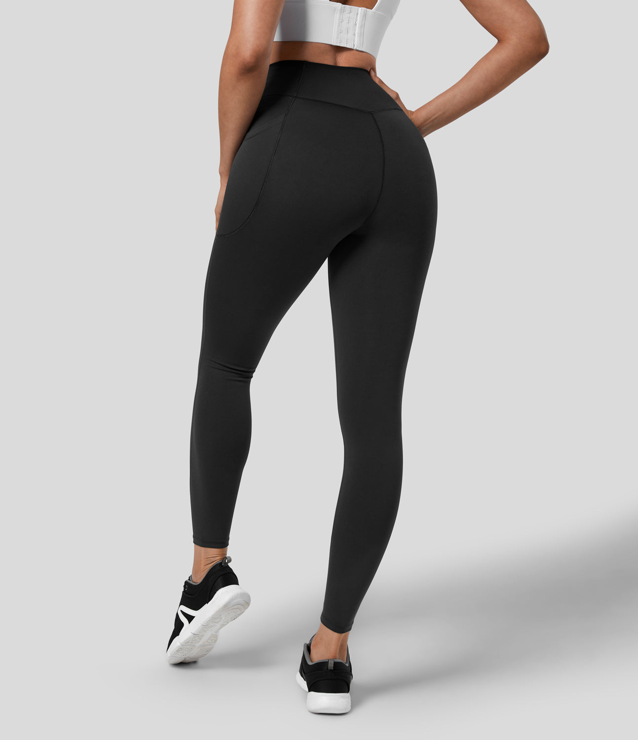 

Halara SpeedWaveв„ў High Waisted Crossover Pocket Quick Dry 7/8 Workout Leggings - Inkling -  gym leggings leggings with pockets