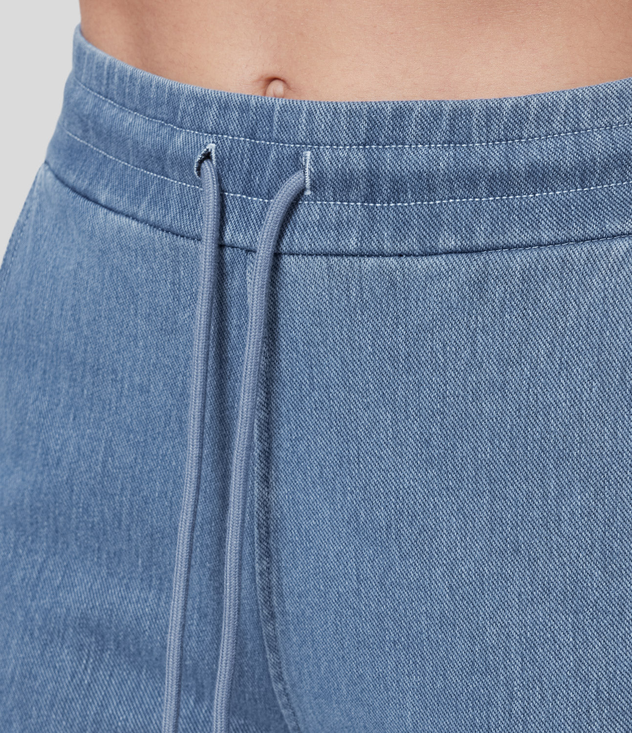 

Halara HalaraMagicв„ў High Waisted Drawstring Side Pocket Stretchy Knit Slight Flare Casual Fleece Jeans - Denim Indigo