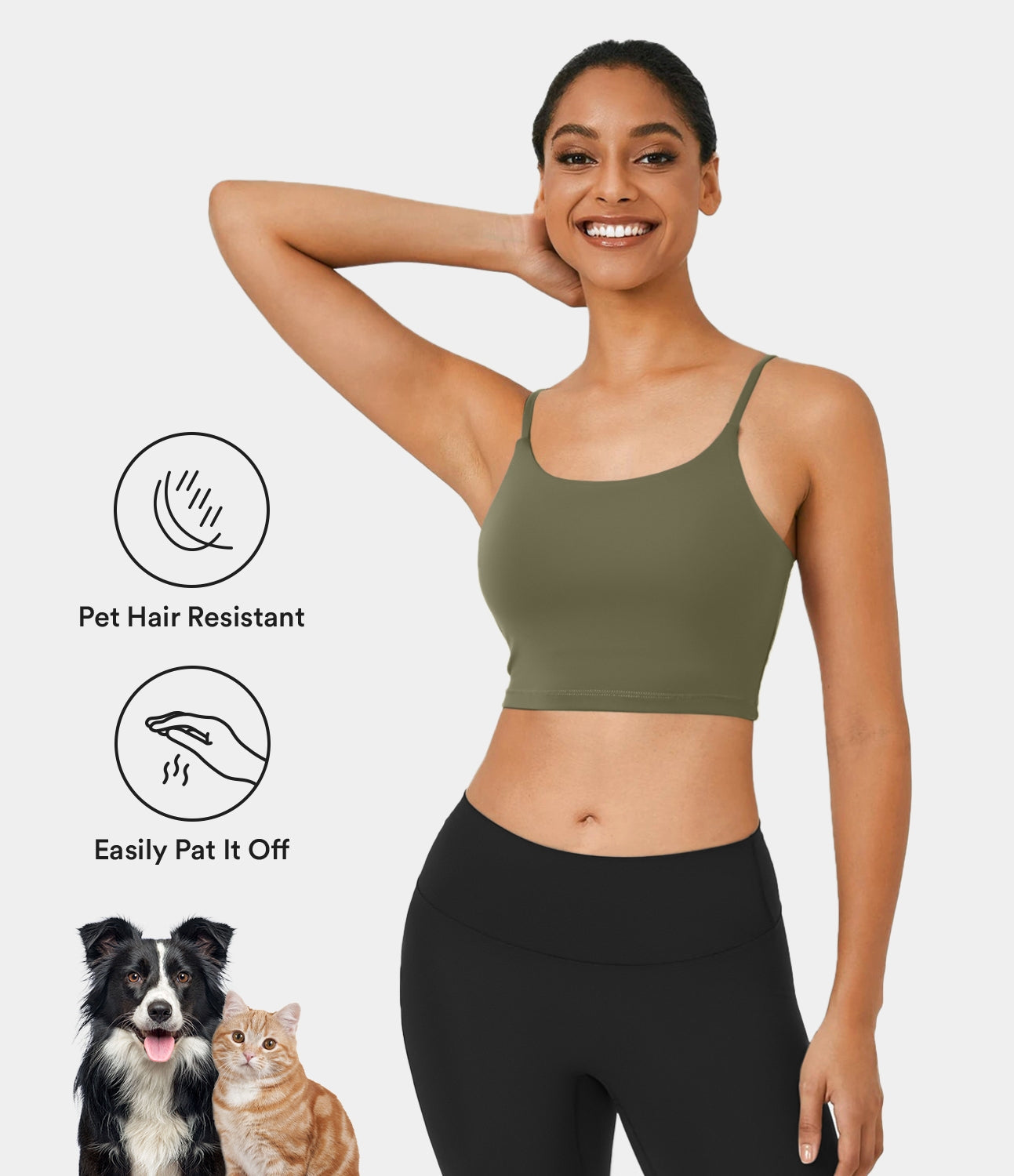 

Halara PatitoffВ® Pet Hair Resistant Workout Cropped Cami Tank Top - Light Azure -  golf tops halter top tunic tops sleeveless tops