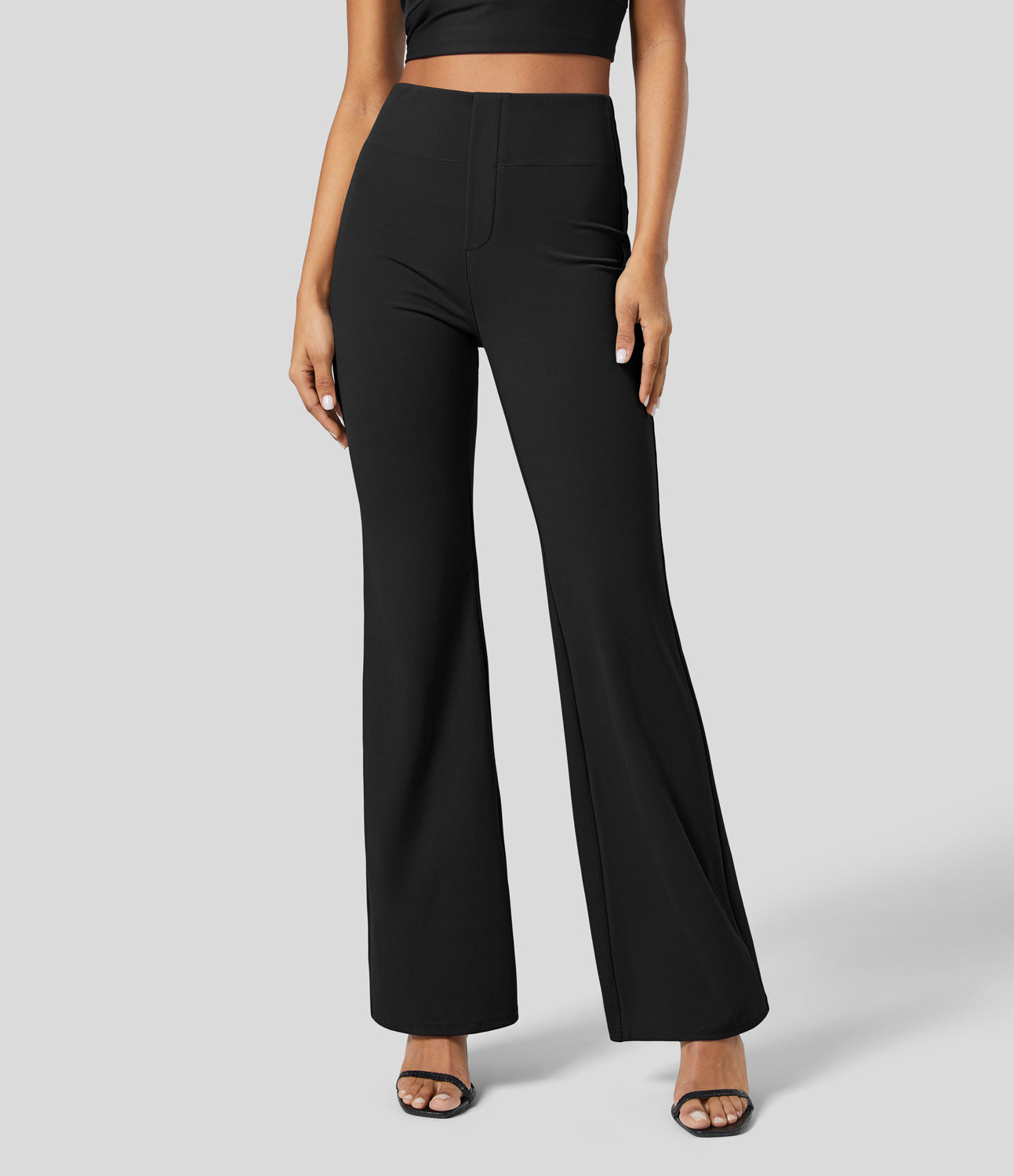 

Halara High Waisted Back Side Pocket Slight Flare Work Pants - Valiant Poppy -  sweatpants jogger pants stacked sweatpants