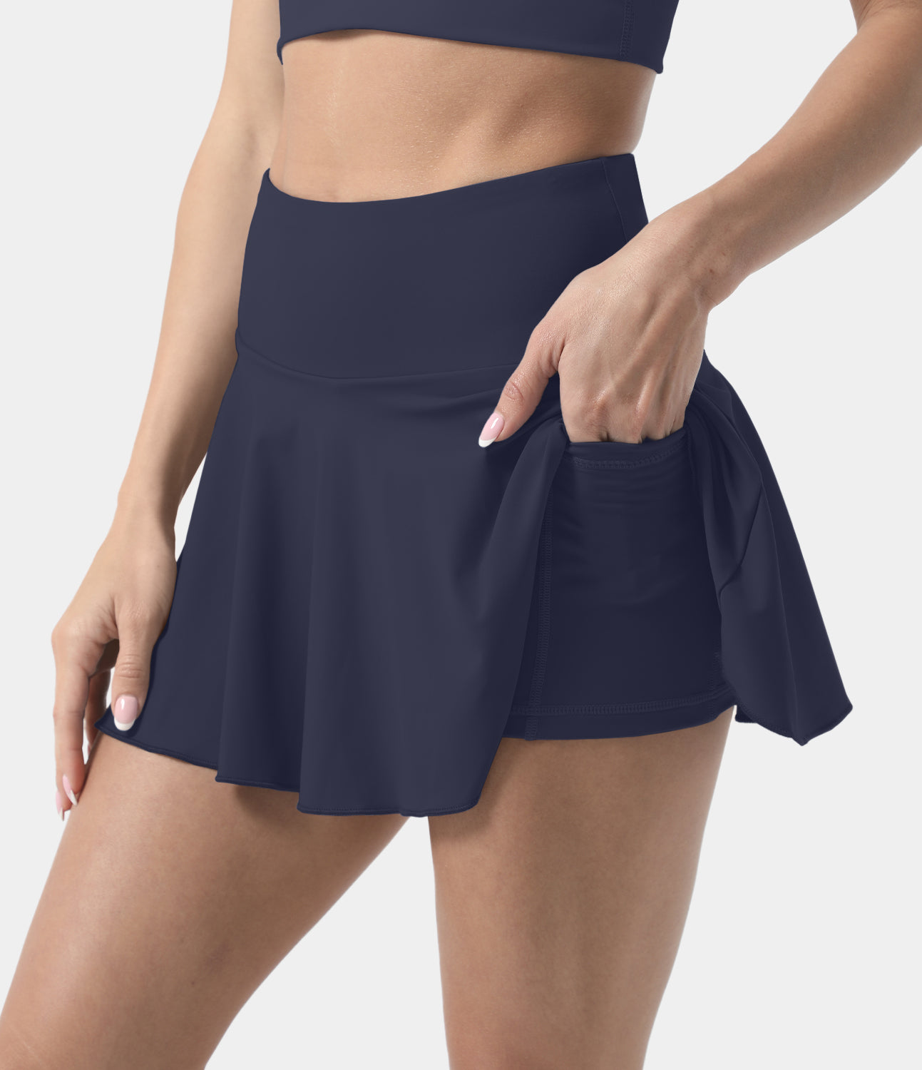 

Halara Everyday Cloudfulв„ў Air Fabric 2-in-1 Cool Touch Tennis Skirt-Marvelous - Peacoat -  midi skirt a line skirt golfing skirt