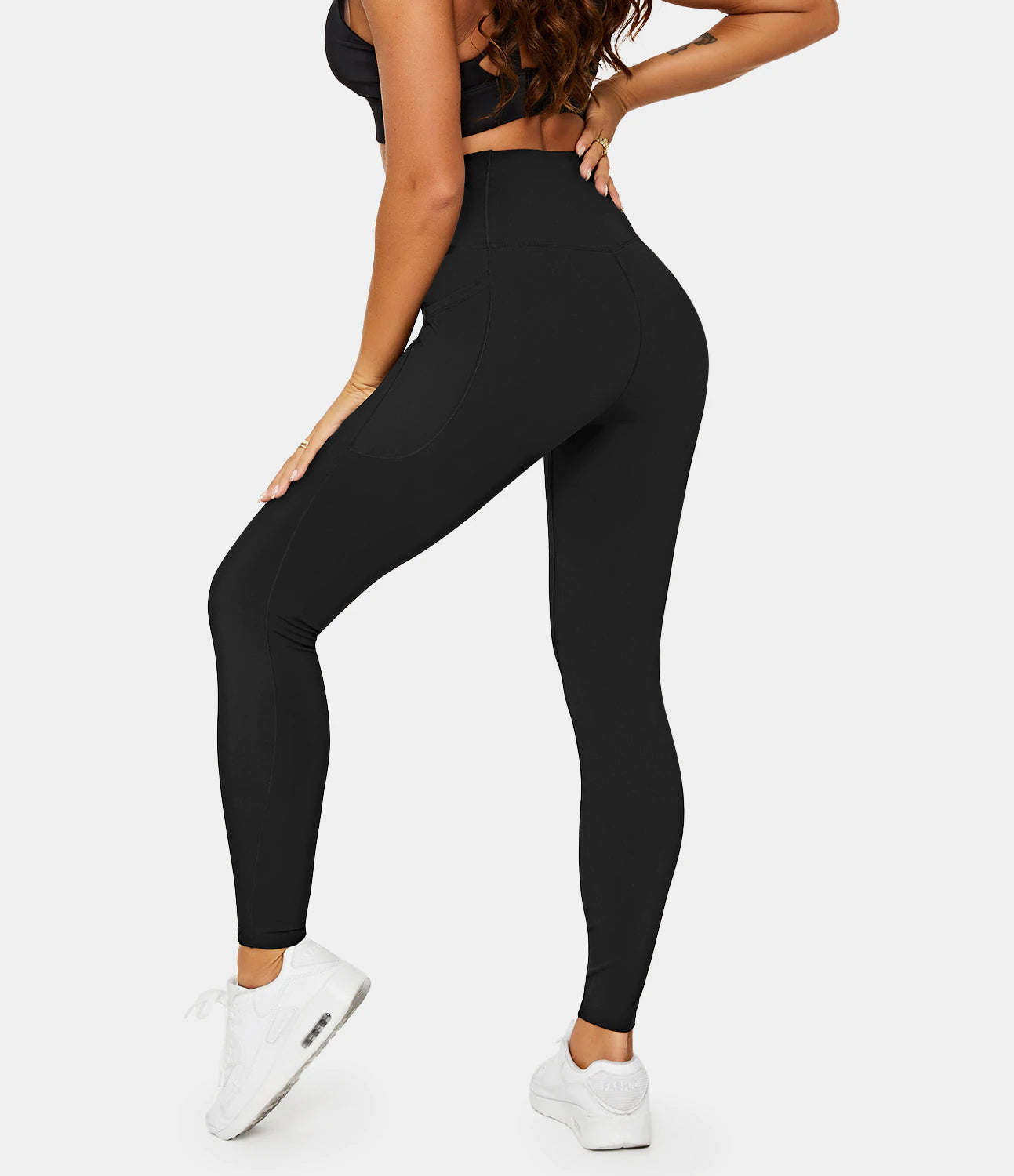 

Halara PatitoffВ® Pet Hair Resistant High Waisted Crossover Plain Leggings - Black Plum -  gym leggings leggings with pockets