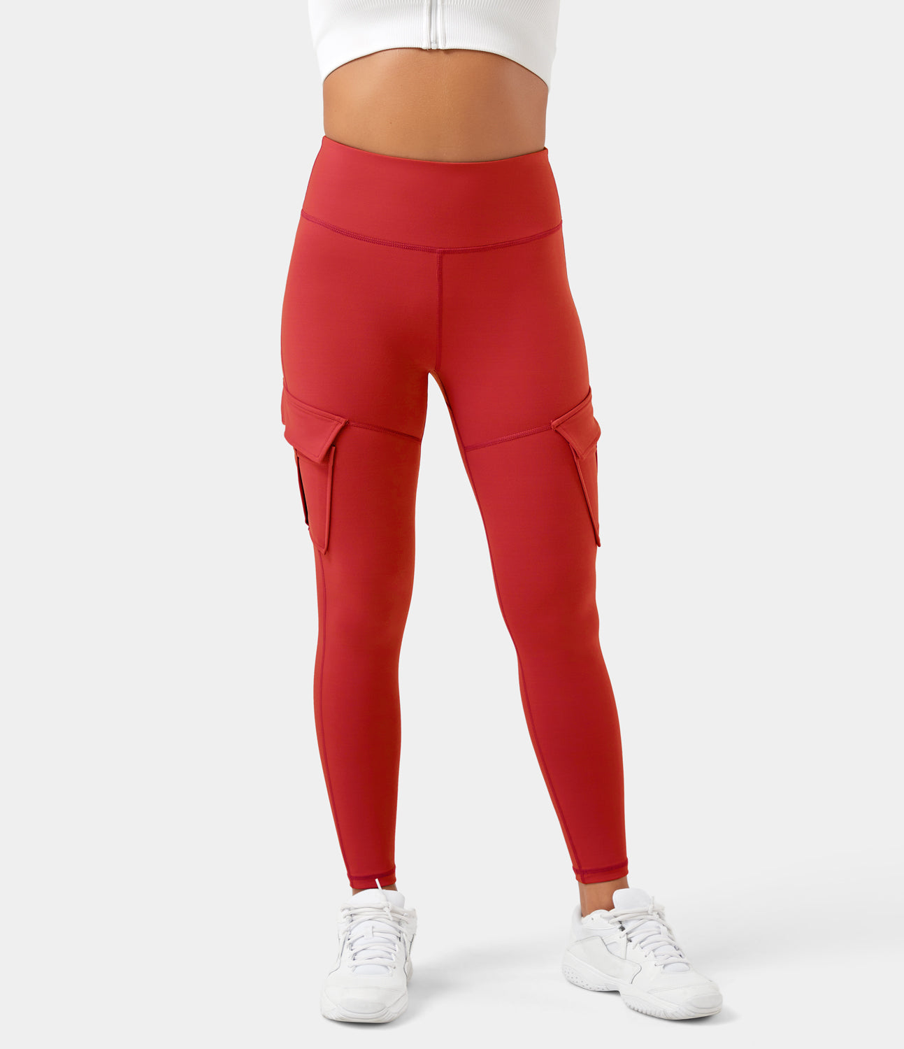 

Halara High Waisted Cargo Pocket Skinny Yoga Leggings - Valiant Poppy -  gym leggings leggings with pockets leggings with butt lift