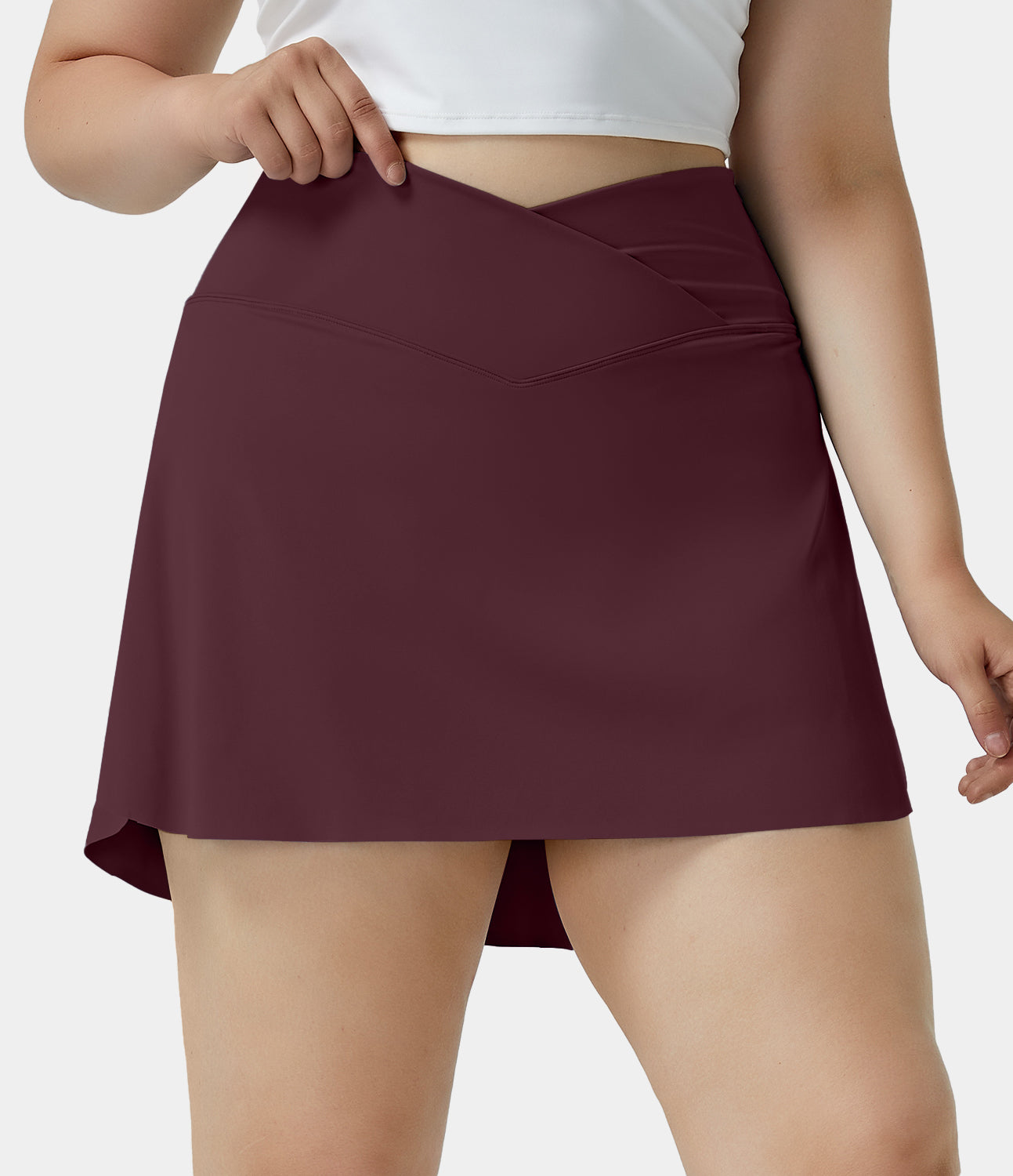

Halara Everyday Softlyzeroв„ў Airy Crossover Side Pocket 2-in-1 Cool Touch Tennis Plus Size Skirt-Lucid-UPF50+ - Black
