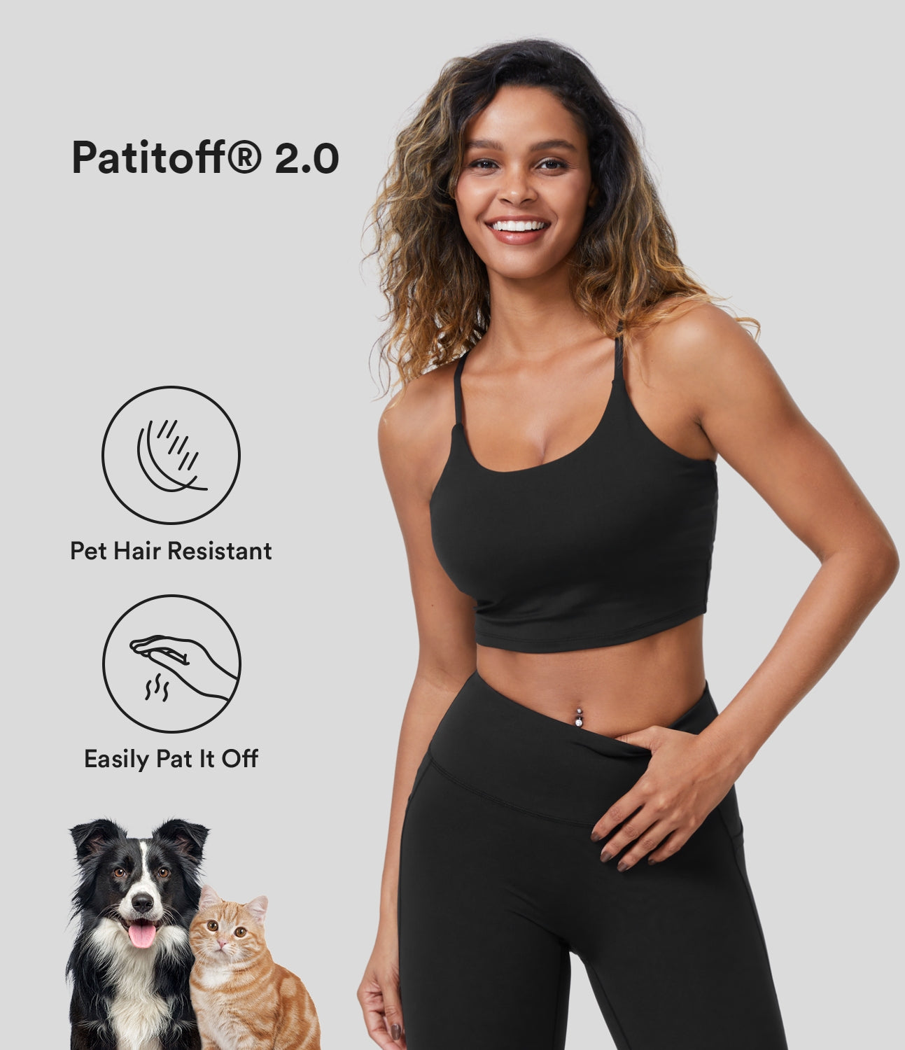 

Halara PatitoffВ® 2.0 Pet Hair Resistant Padded Cropped Yoga Cami Tank Top - Wild Ginger -  golf tops halter top tunic tops sleeveless tops