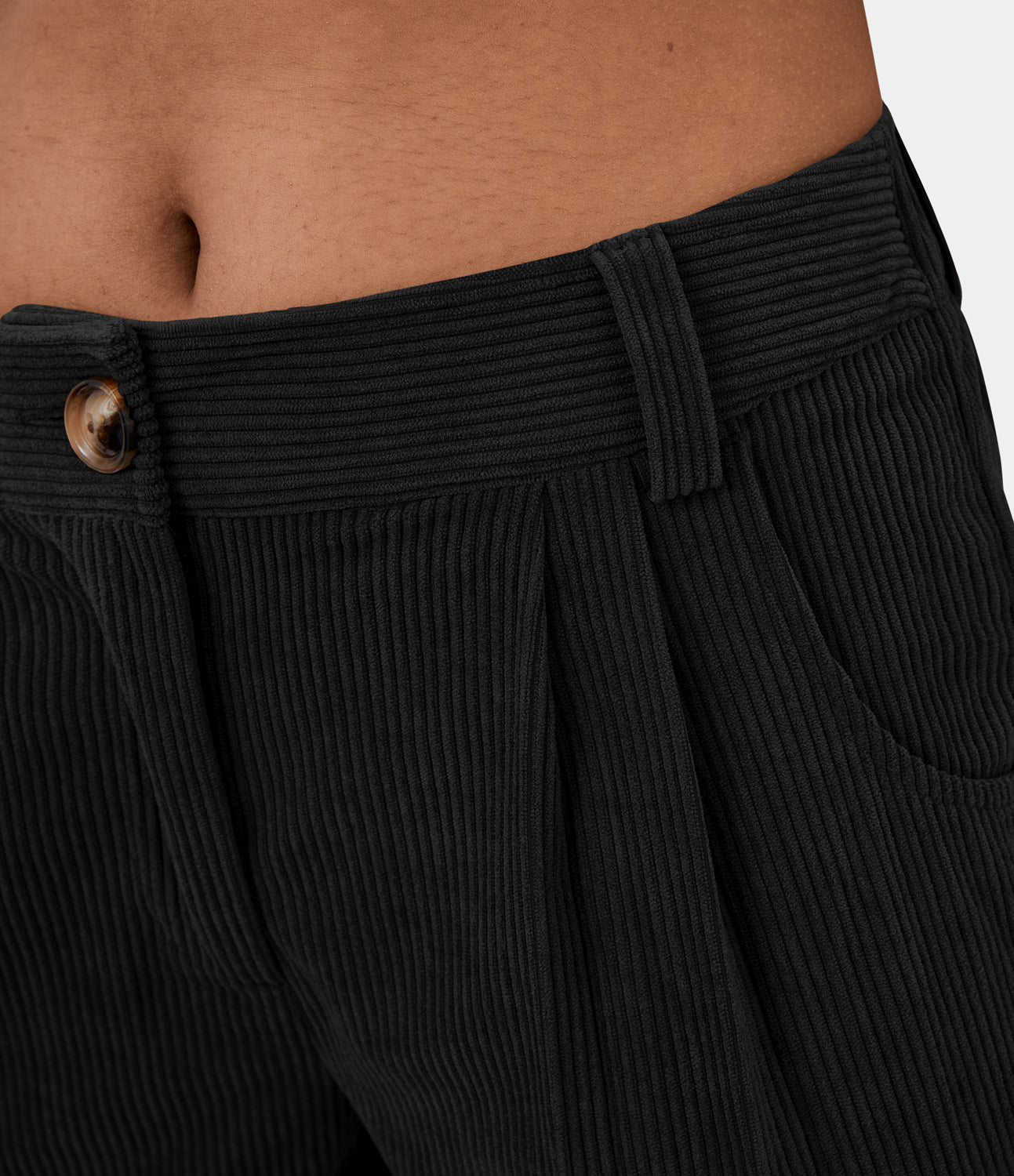

Halara Mid Rise Button Zipper Side Pocket Corduroy Casual Pants - Pomegranate -  sweatpants jogger pants stacked sweatpants