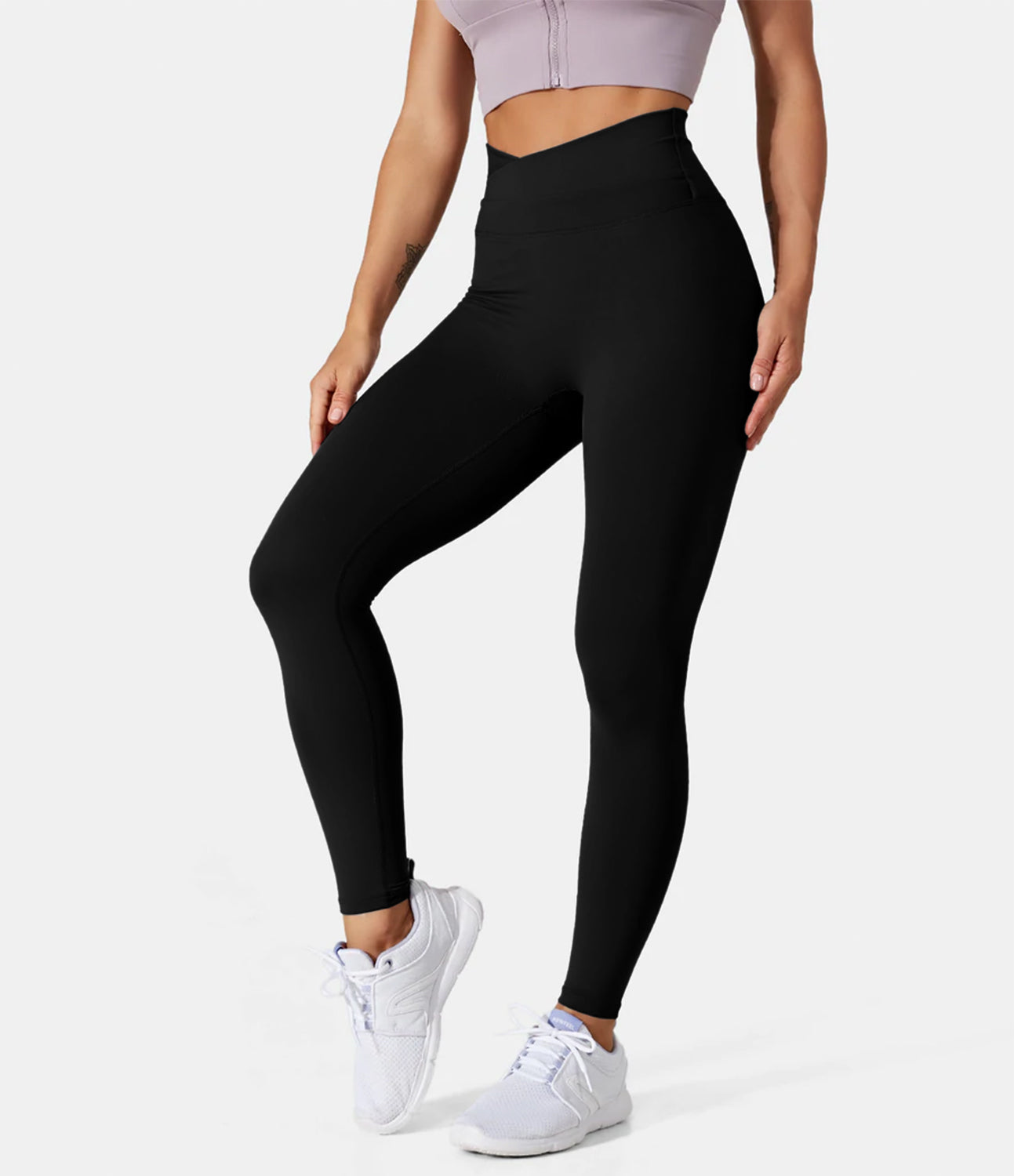

Halara Cloudfulв„ў Fabric Crossover Color Block 7/8 Leggings - Turbulence -  gym leggings leggings with pockets leggings with butt lift
