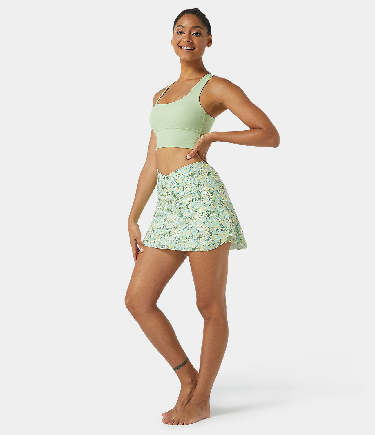 

Halara Everyday Crossover Side Pocket 2-in-1 Tennis Skirt-Lucid - Pastel Lilac Oil Marbled -  midi skirt a line skirt golfing skirt