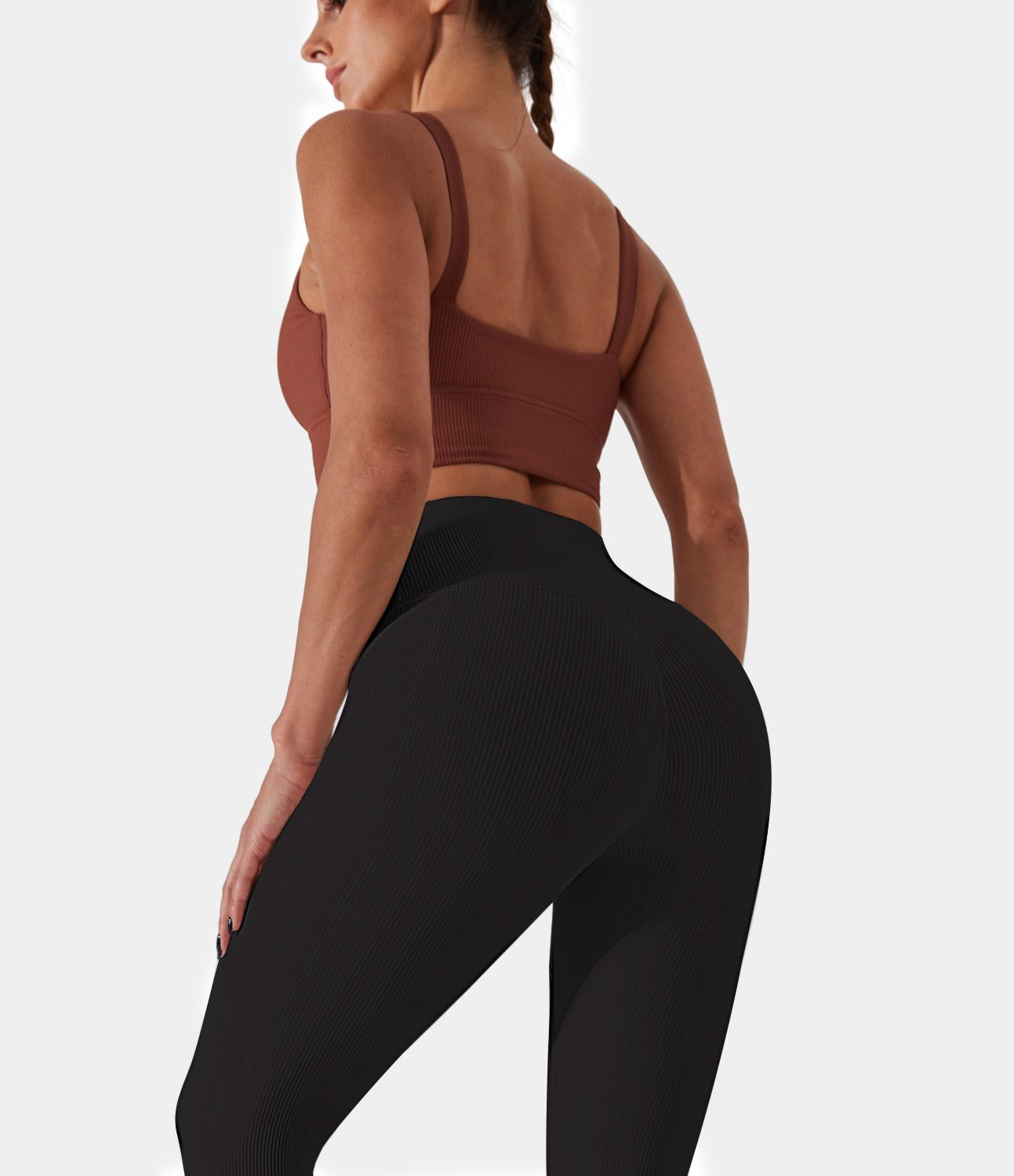 

Halara Seamless Flow High Waisted Ribbed Knit 7/8 Leggings - Black -  gym leggings leggings with pockets leggings with butt lift