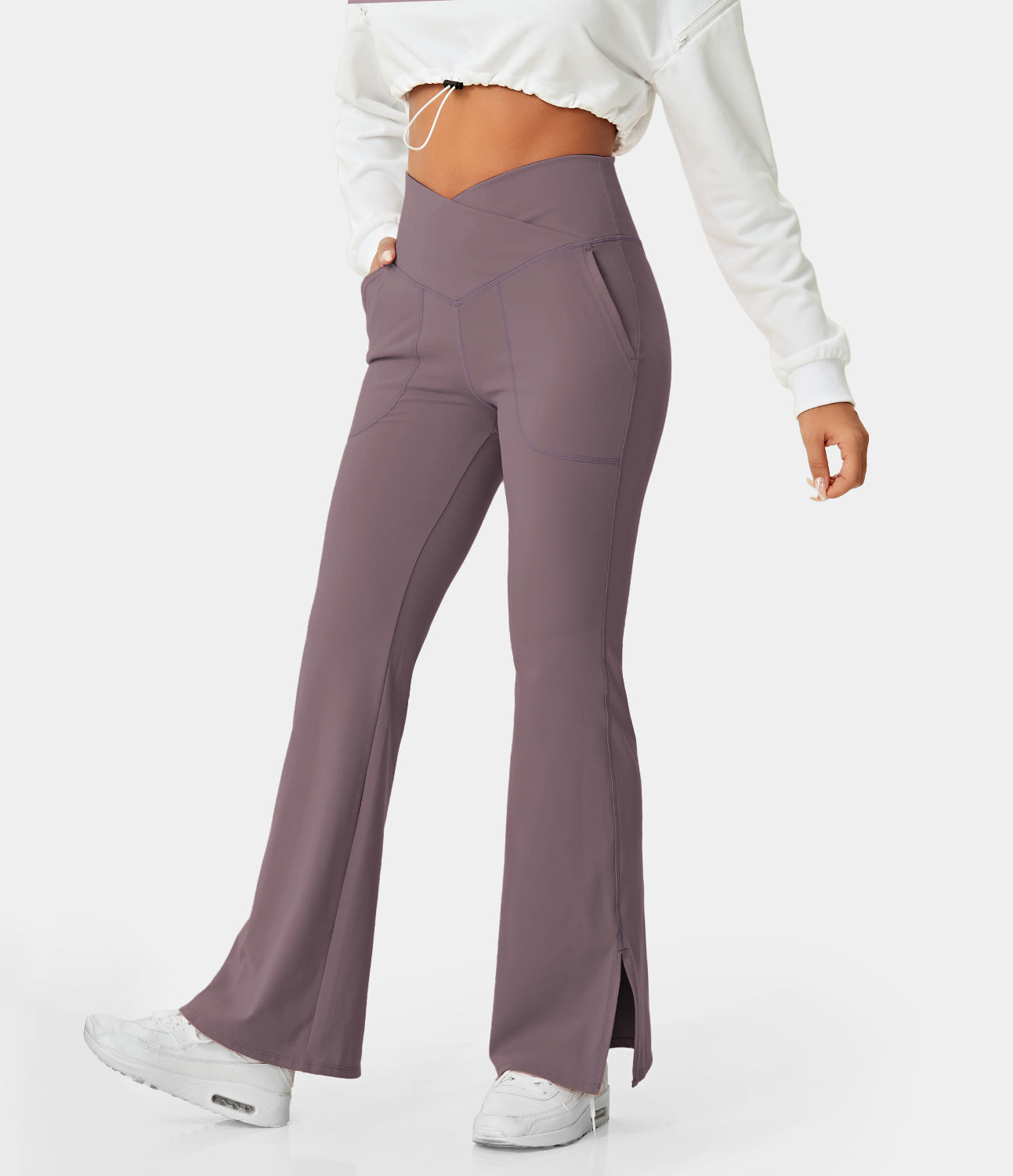 Flex Crossover High-Rise Flare Pants  Flare pants, Flares, High rise pants