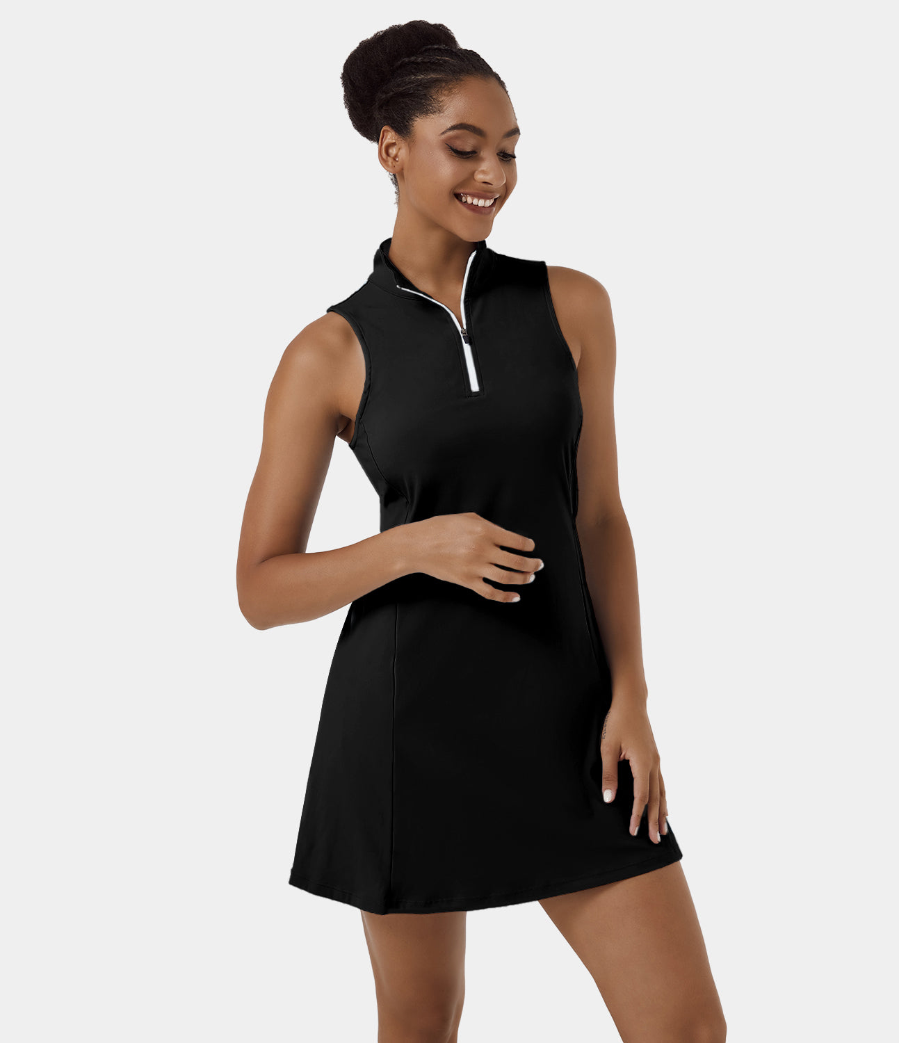 

Halara Everyday Cloudfulв„ў Air Fabric Half Zip 2-Piece Set Cool Touch Golf Dress-Stay Ready Workout Dress - Sable