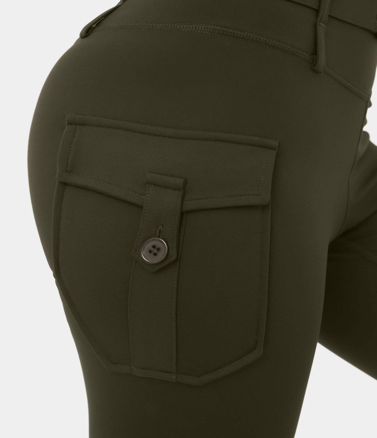 

Halara High Waisted Belted Side Flap Pocket Yoga 7/8 Cargo Leggings - Forest Night -  gym leggings leggings with pockets