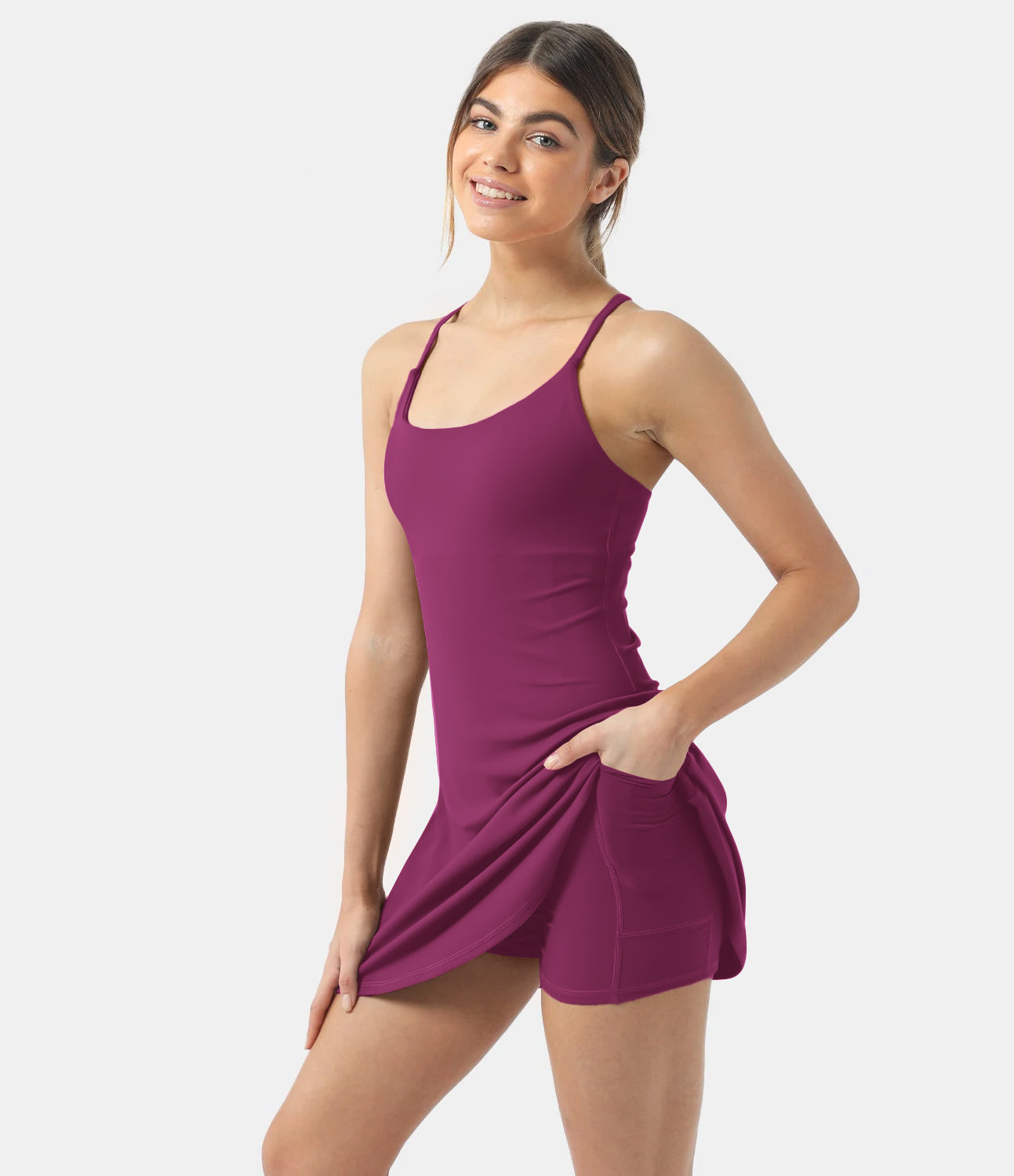 

Halara Softlyzeroв„ў Plush Backless Active Dress Workout Dress - Pumpkin Spice