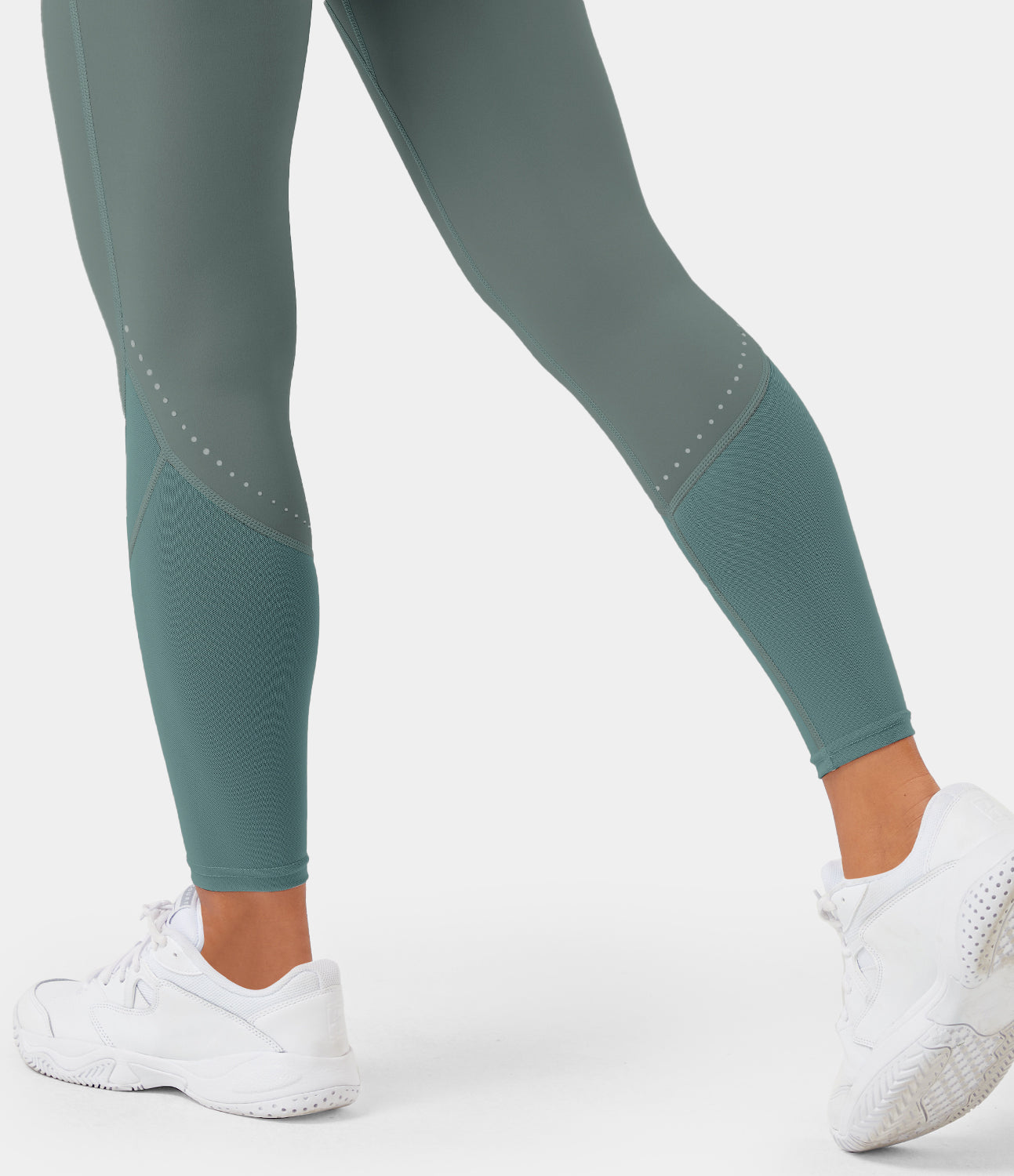 

Halara High Waisted Contrast Mesh Full Length Leggings - Lilac Cream -  gym leggings leggings with pockets leggings with butt lift