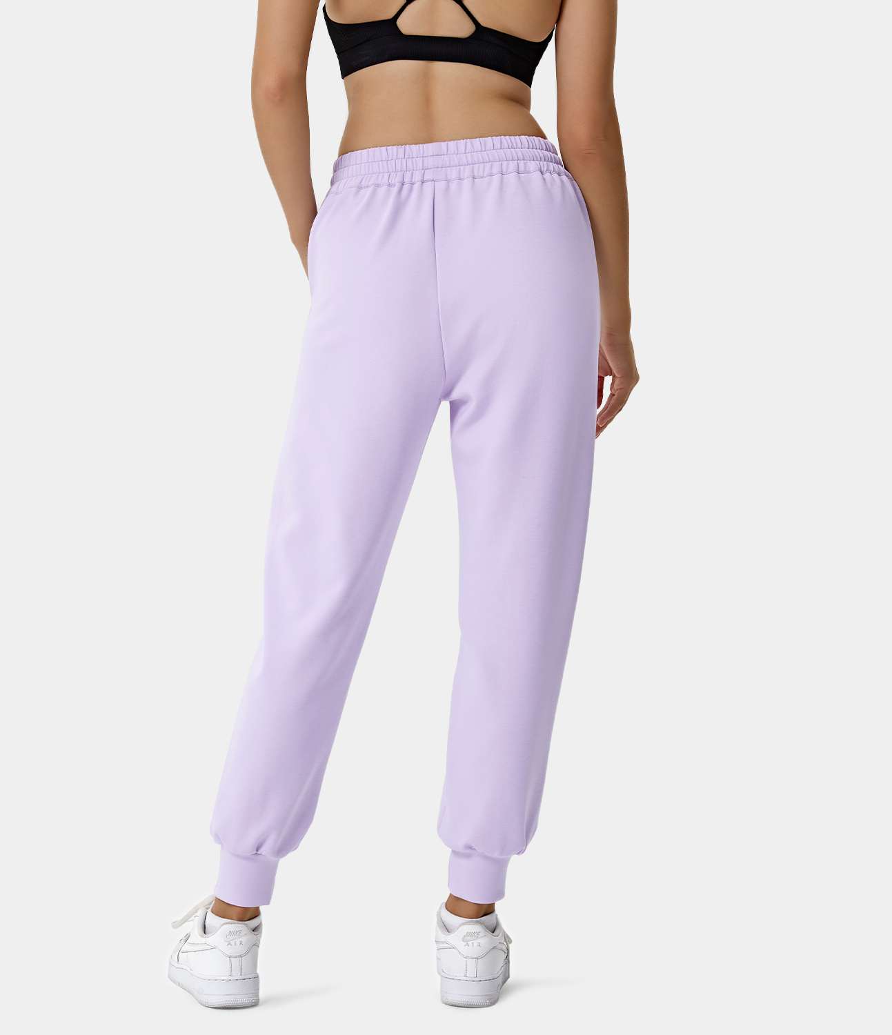 

Halara High Waisted Drawstring Side Pocket Slimming Plain Joggers - Porcelain White -  sweatpants jogger pants stacked sweatpants