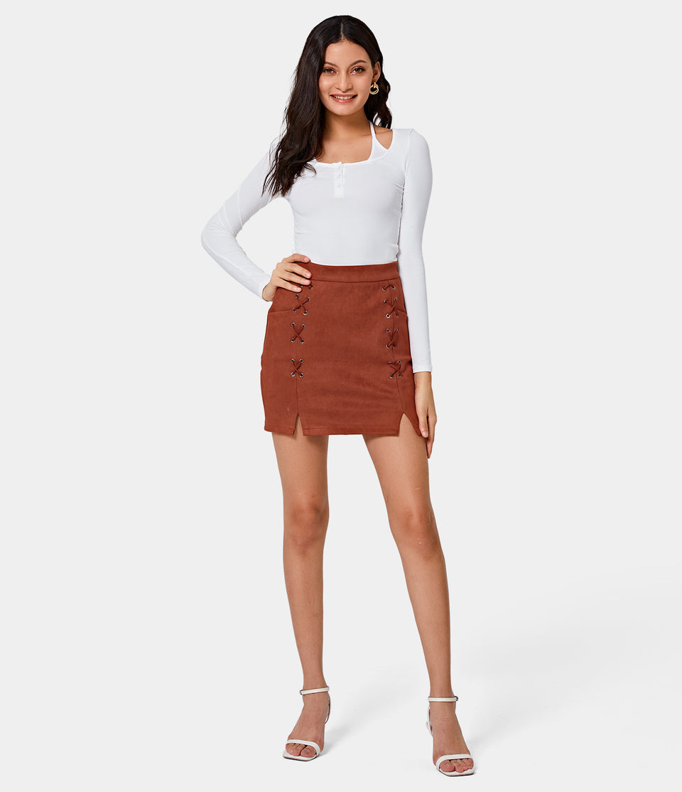 split zipper skirt