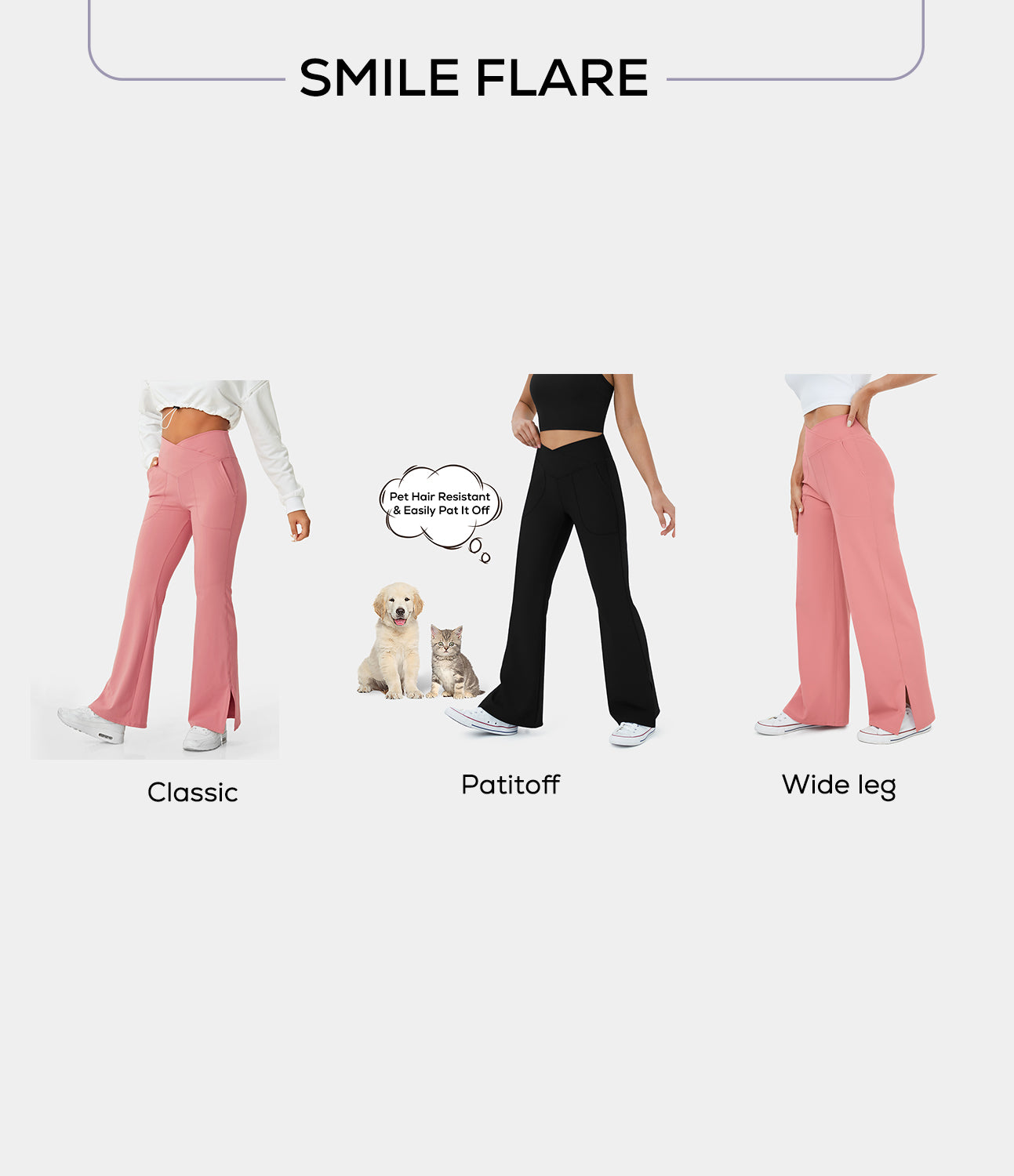 

Halara Crossover Pocket Split Hem Full Length Flare Leggings-Smile - Candy Pink -  gym leggings leggings with pockets