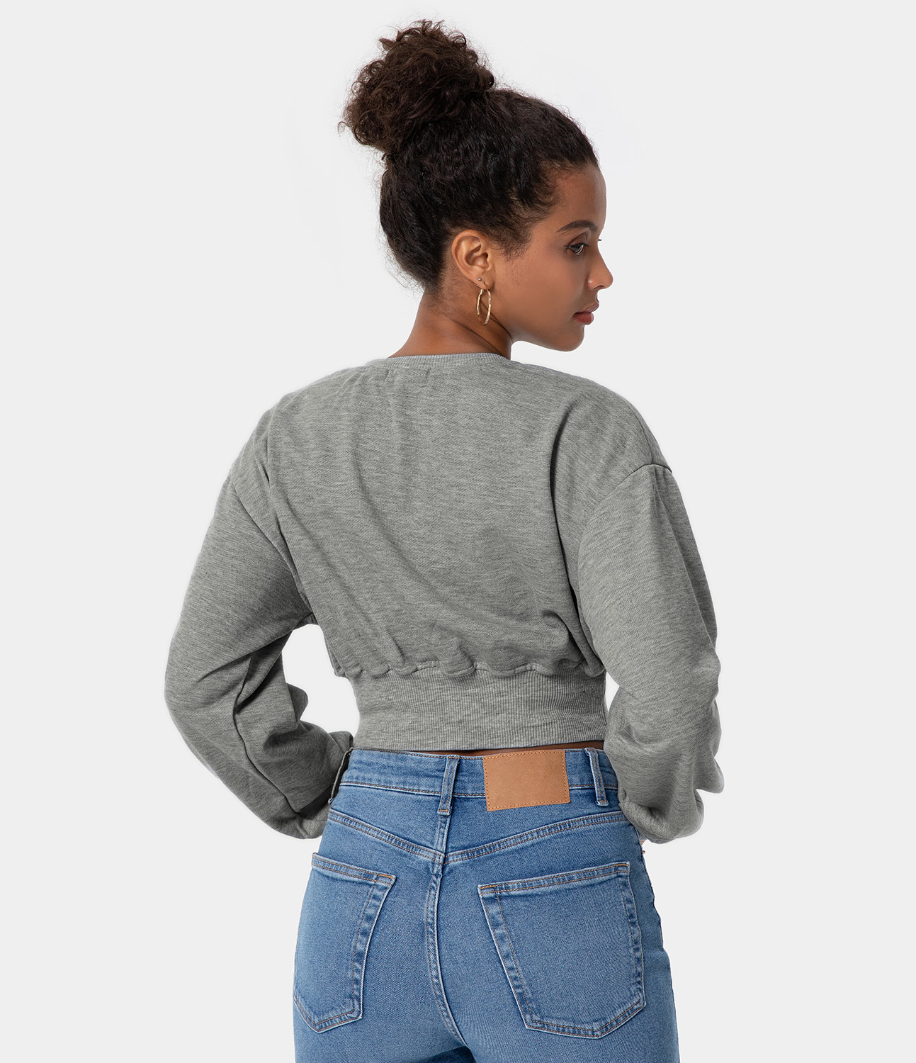 

Halara Corset Plain Cropped Sweatshirt - White