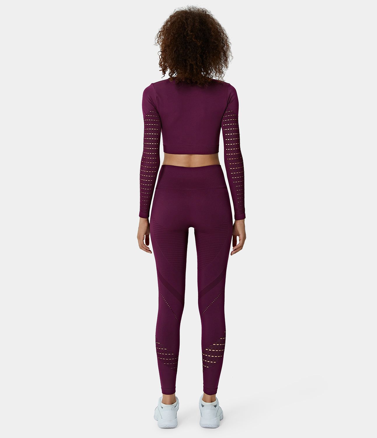 

Halara Cut Out Long Sleeve Sports Top & High Waisted Full Length Leggings Set - Red Violet
