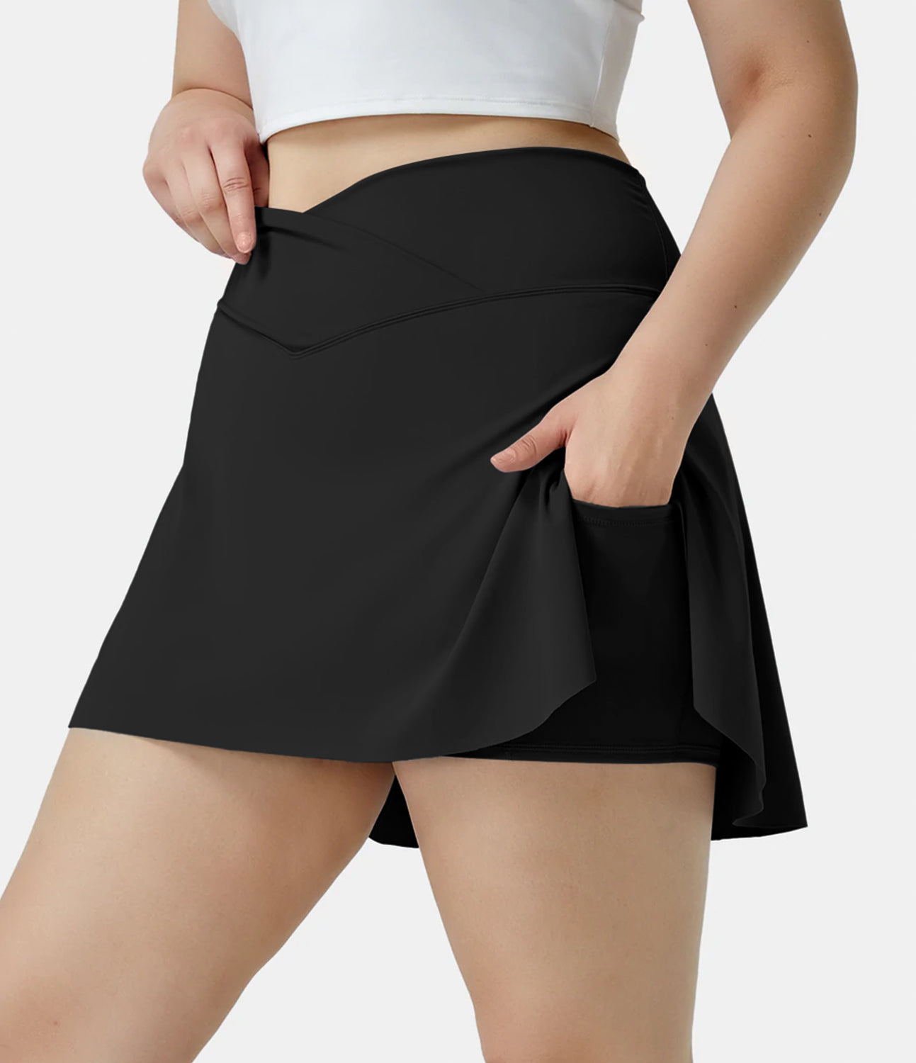 

Halara Everyday Cloudfulв„ў Air Crossover Side Pocket 2-in-1 Tennis Plus Size Skirt-Lucid - Amparo Blue