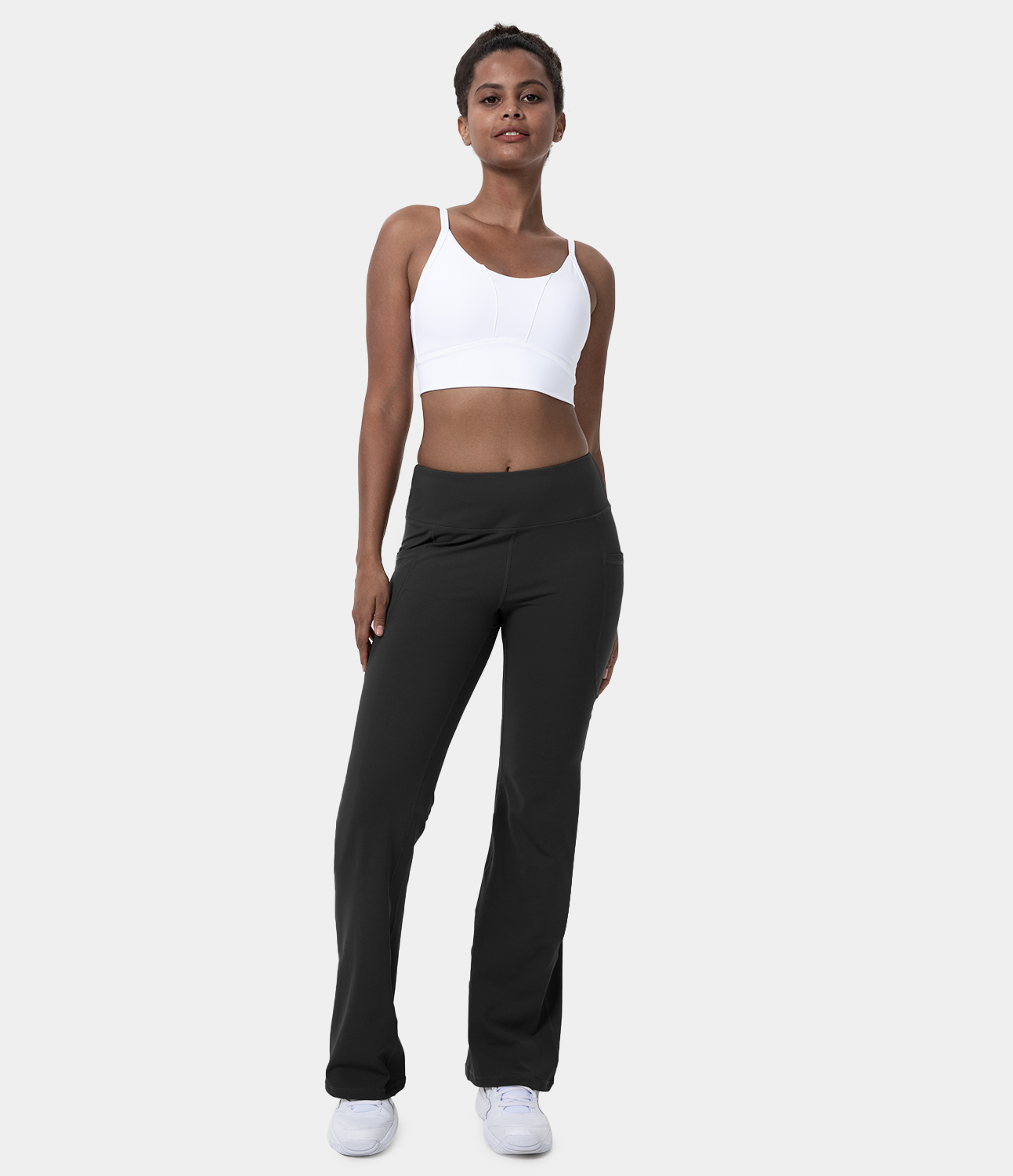 

Halara High Waisted Side Pocket Slight Flare Leggings - Moss Green -  gym leggings leggings with pockets leggings with butt lift