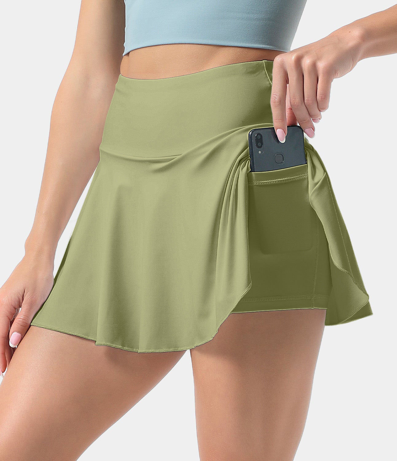 

Halara Everyday CloudfulВ® Air 2-in-1 Tennis Skirt-Marvelous - Lint -  midi skirt a line skirt golfing skirt pleated tennis skirt