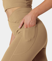 Women's HalaraMagic™ High Waisted Back Side Pocket Stretchy Knit Denim  Casual Leggings - Halara