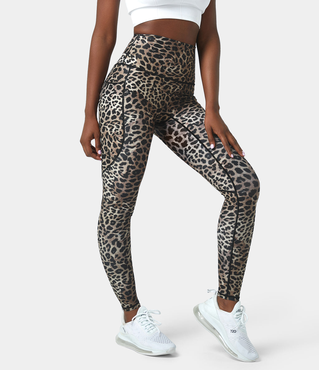 High Rise Side Pocket Leopard Print 7/8 Leggings – HALARA